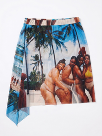 Alba Duque Beach Print Mesh Skirt