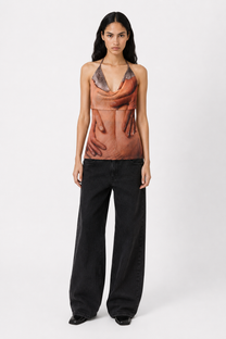 Alba Duque Hands Print Halter Top