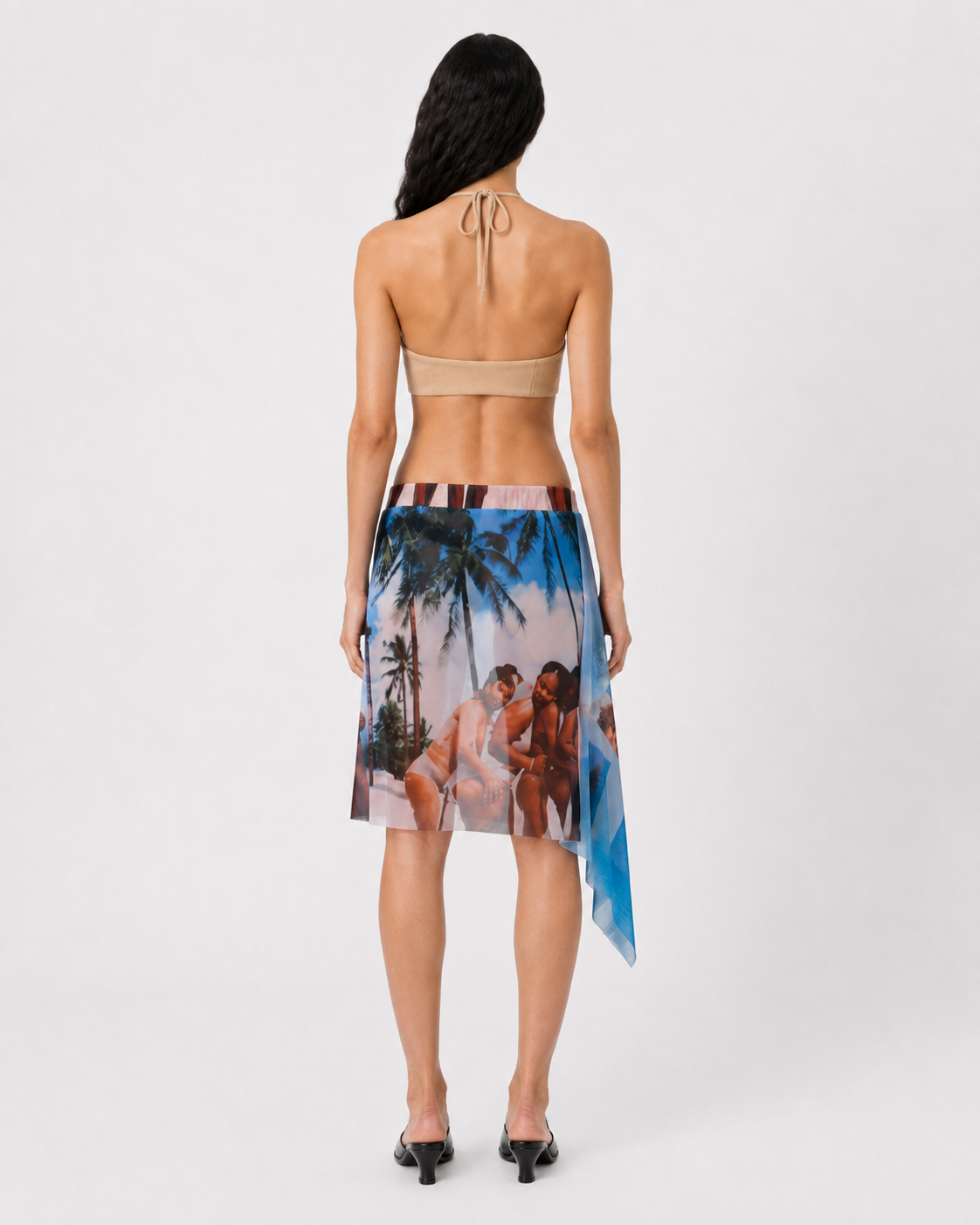 Alba Duque Beach Print Mesh Skirt