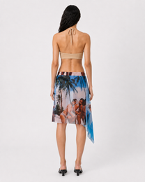 Alba Duque Beach Print Mesh Skirt
