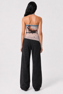 Alba Duque Asymmetric Mesh Top