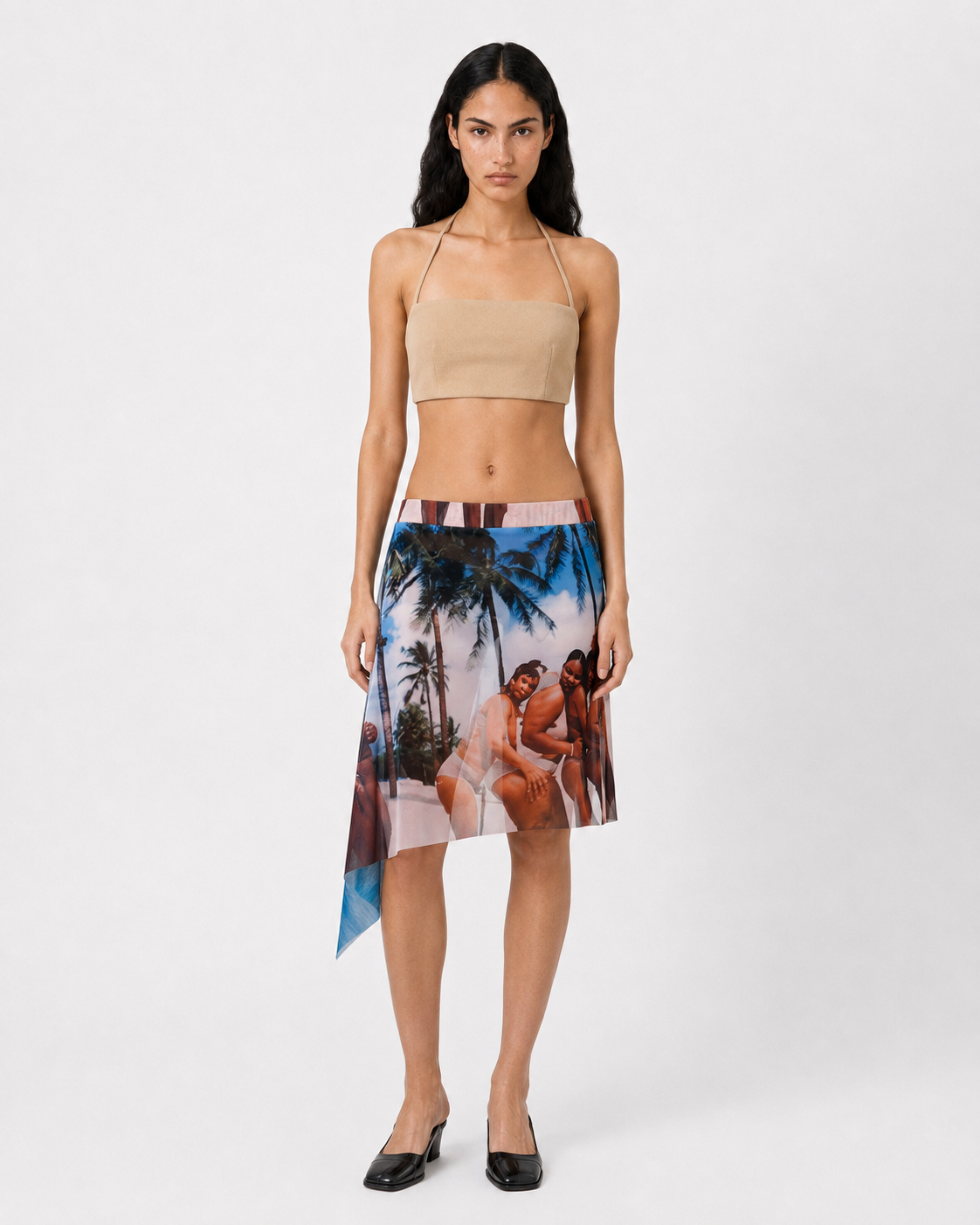 Alba Duque Beach Print Mesh Skirt