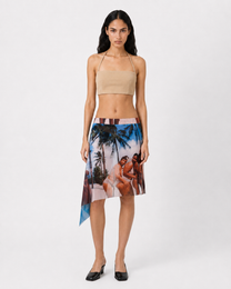 Alba Duque Beach Print Mesh Skirt