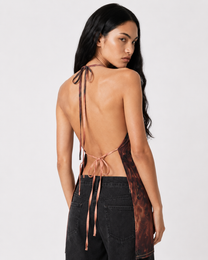 Alba Duque Hands Print Halter Top