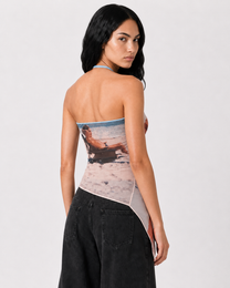 Alba Duque Asymmetric Mesh Top