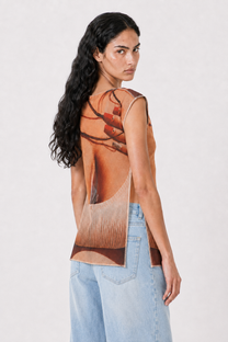 Alba Duque Cable Print Mesh Tunic - Limited Edition
