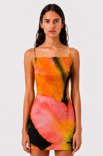 Printed Mini Dress – Floral Blur