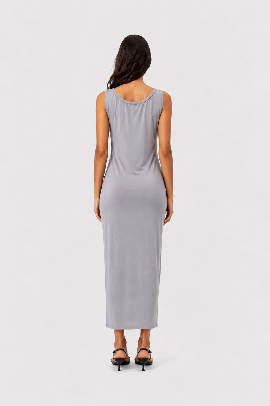 Ruched Side Maxi Dress Grey