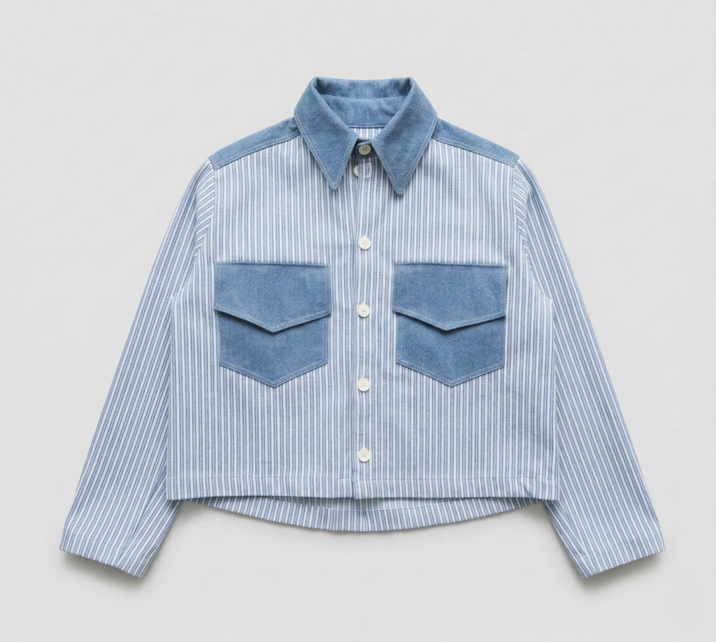 Shirt Jacket – Striped Denim