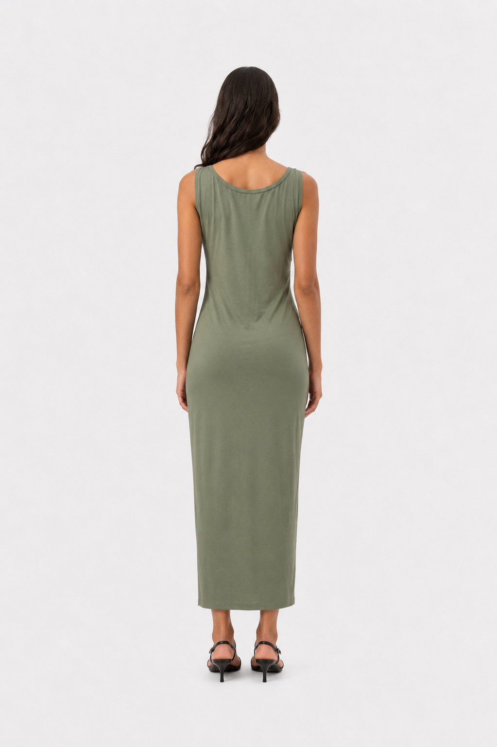 Ruched Side Maxi Dress Green