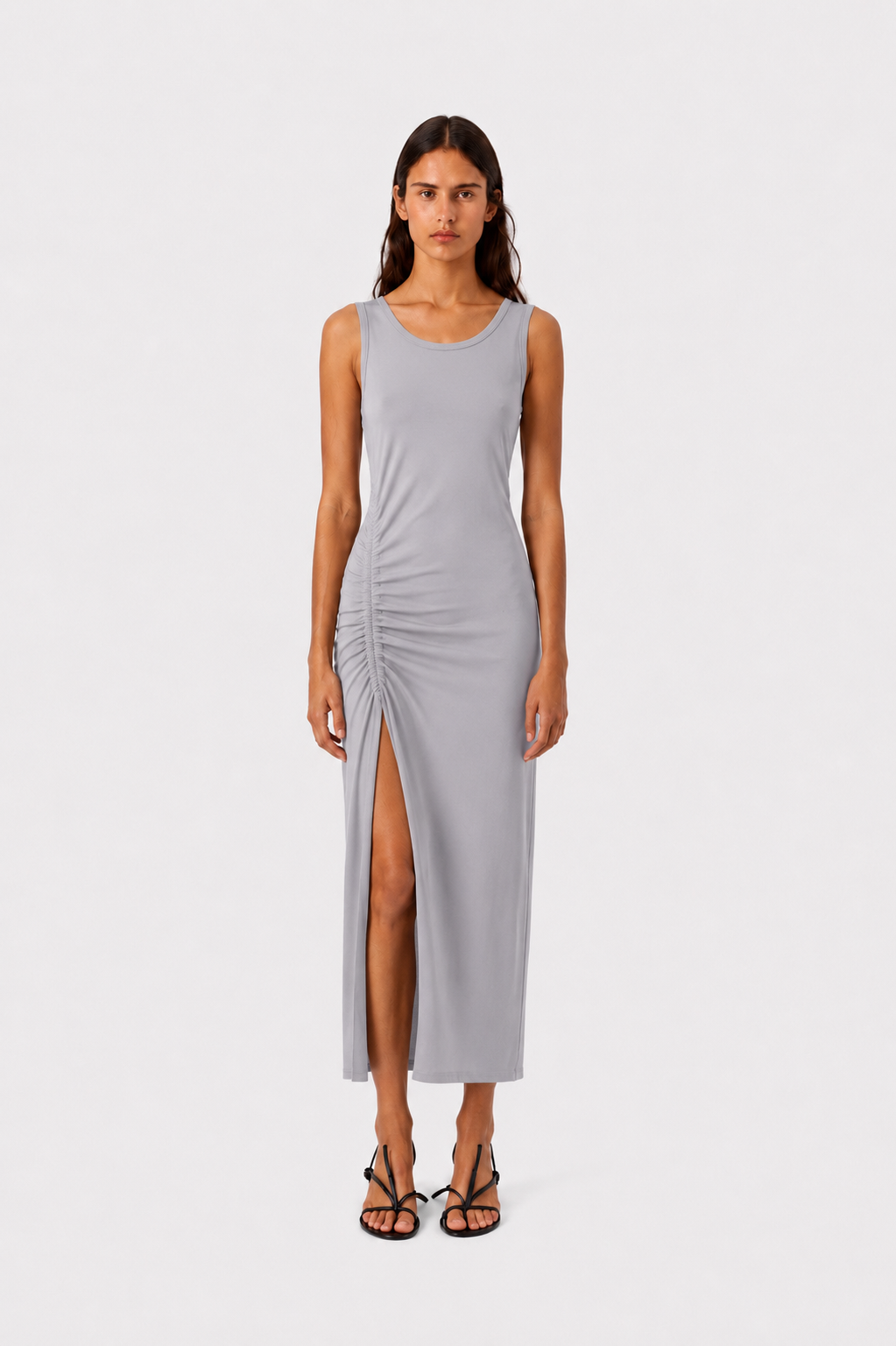 Ruched Side Maxi Dress Green
