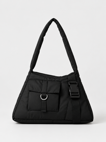 Black padded nylon cargo shoulder bag by Colmillo de Morsa