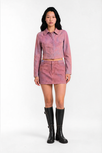 Trucker Jacket - Pink Denim