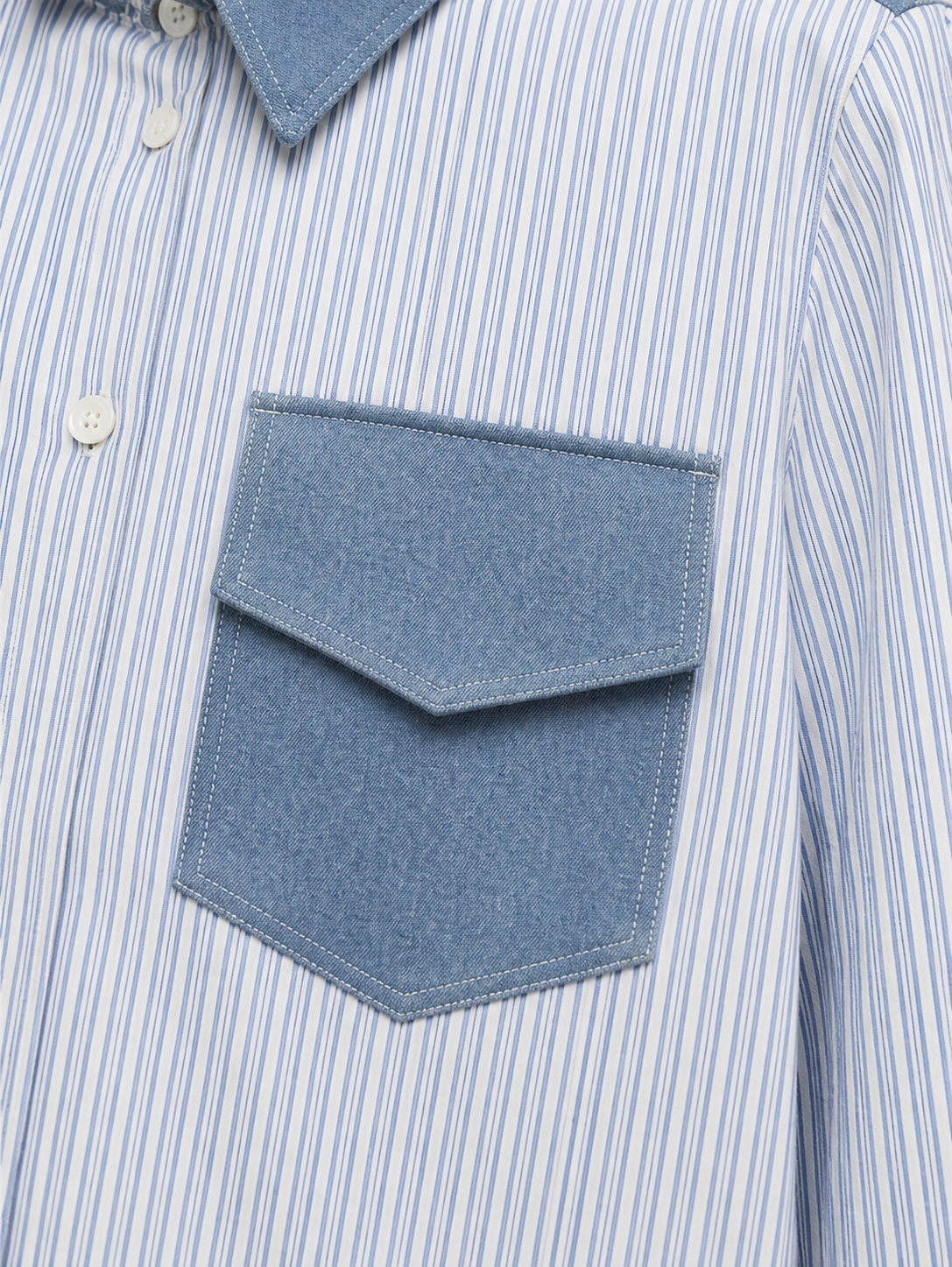 Shirt Jacket – Striped Denim