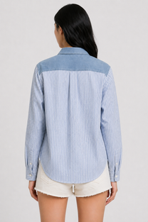 Shirt Jacket – Striped Denim