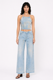 Pantalones de cintura baja - Denim azul