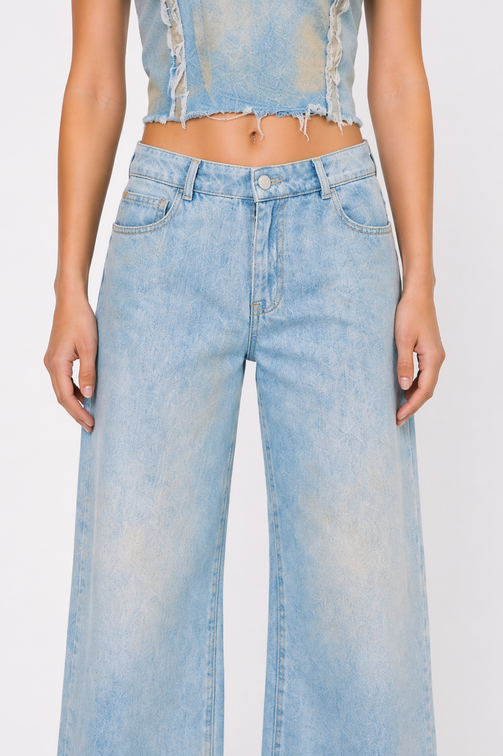 Pantalones de cintura baja - Denim azul