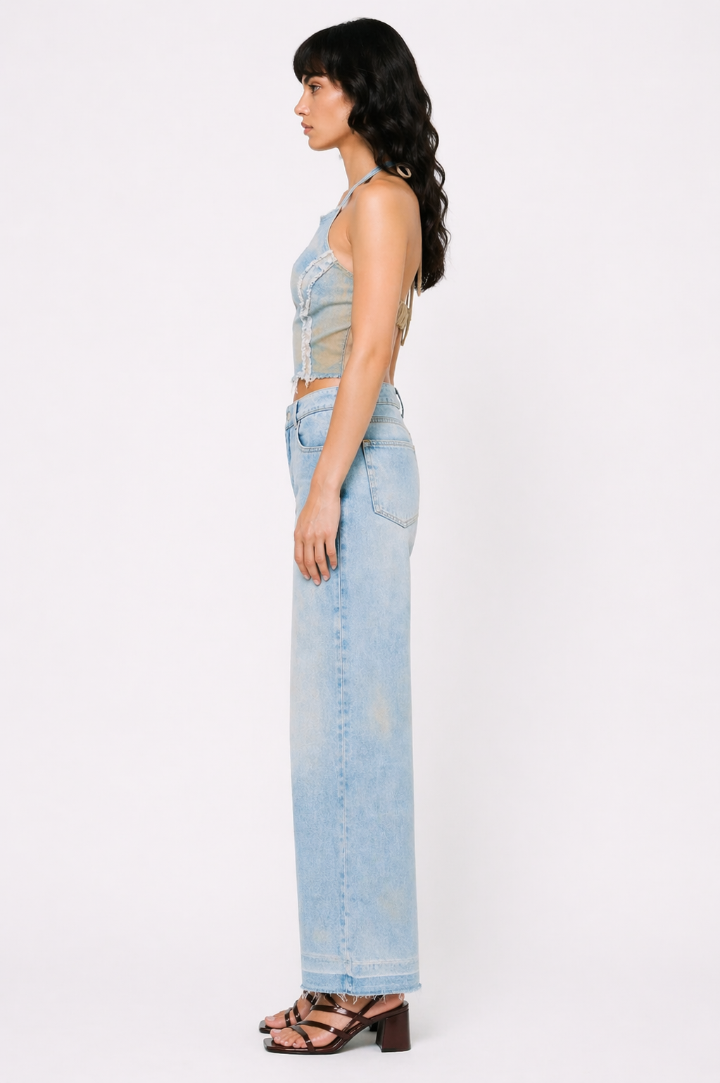 Pantalones de cintura baja - Denim azul