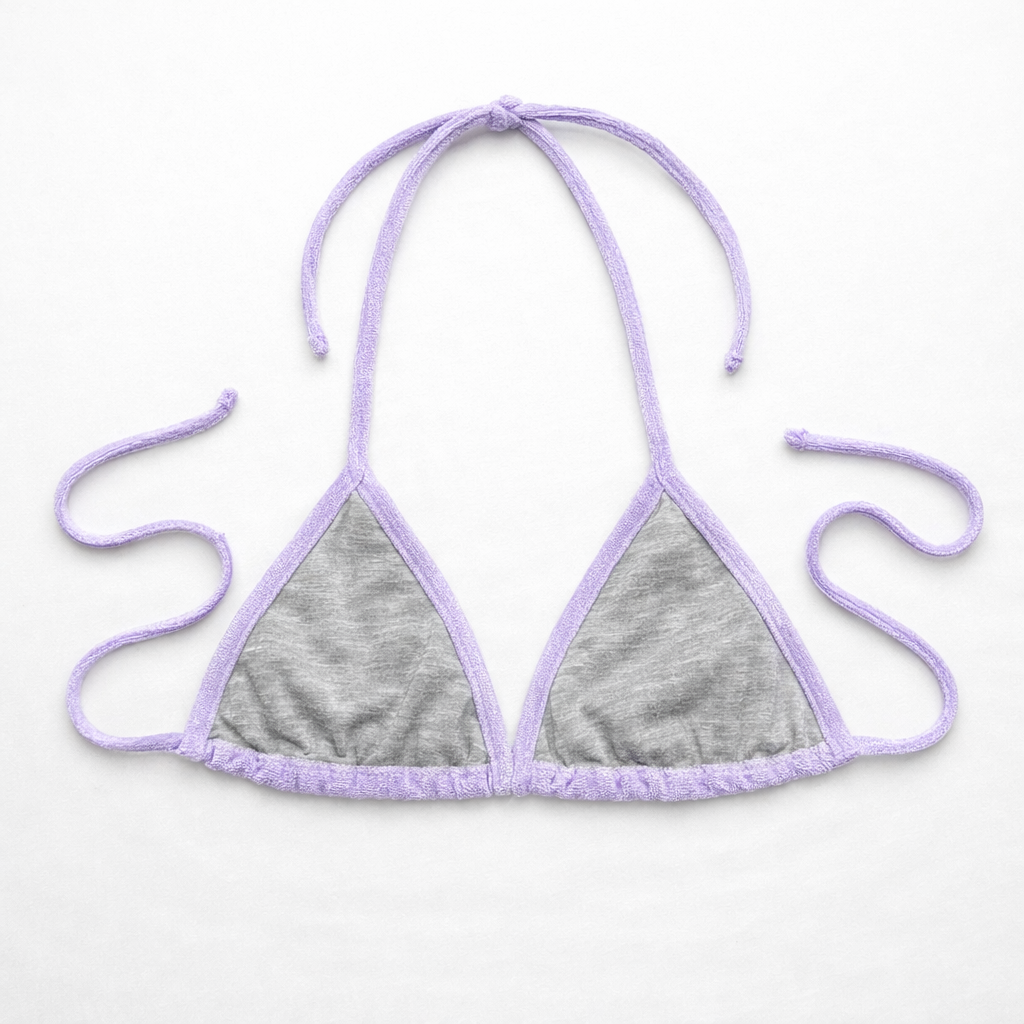 Minimal Triangle Bra – Towel – Lilac