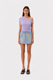 Sprayed Denim Mini Skirt