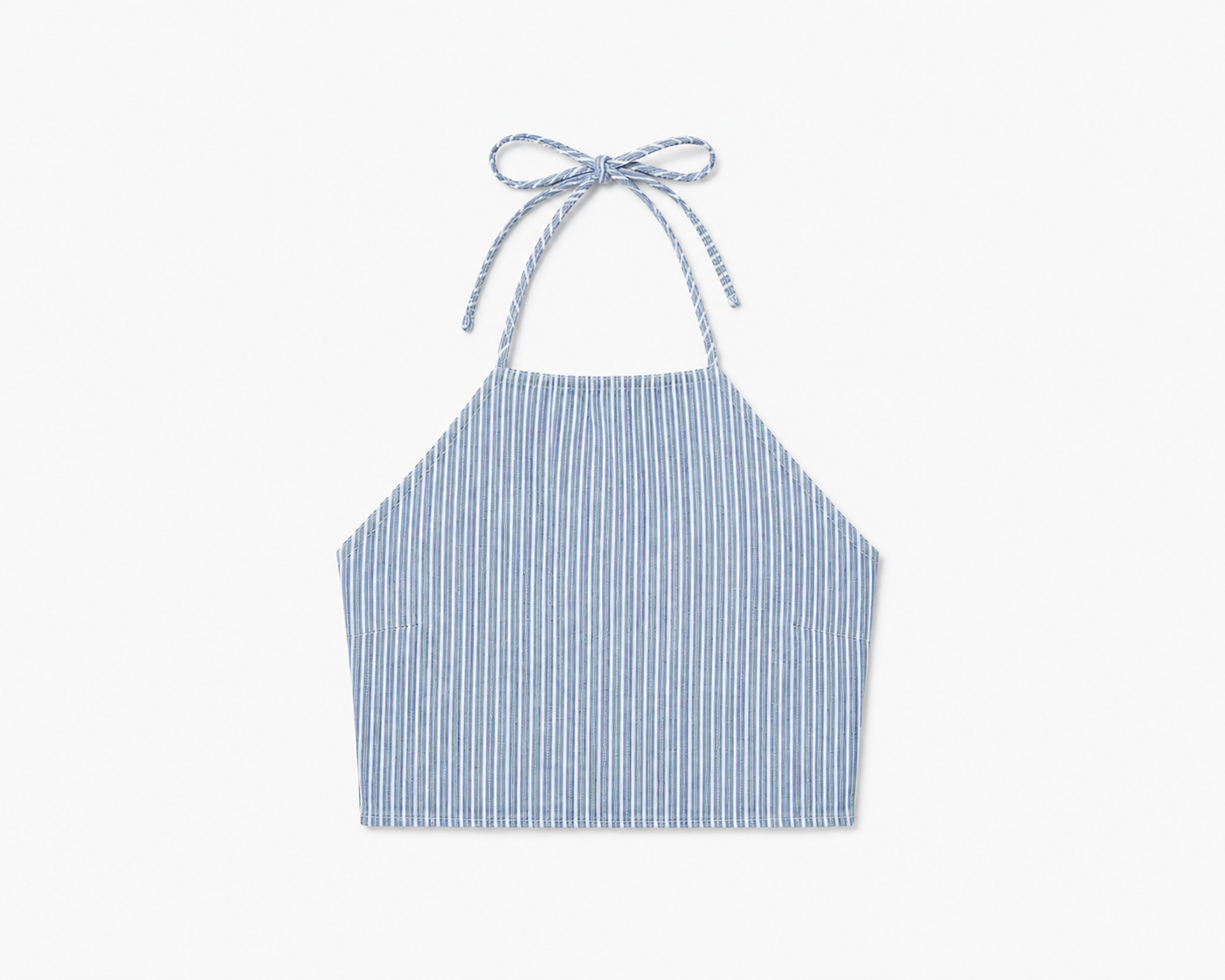 Striped Denim Halter Top