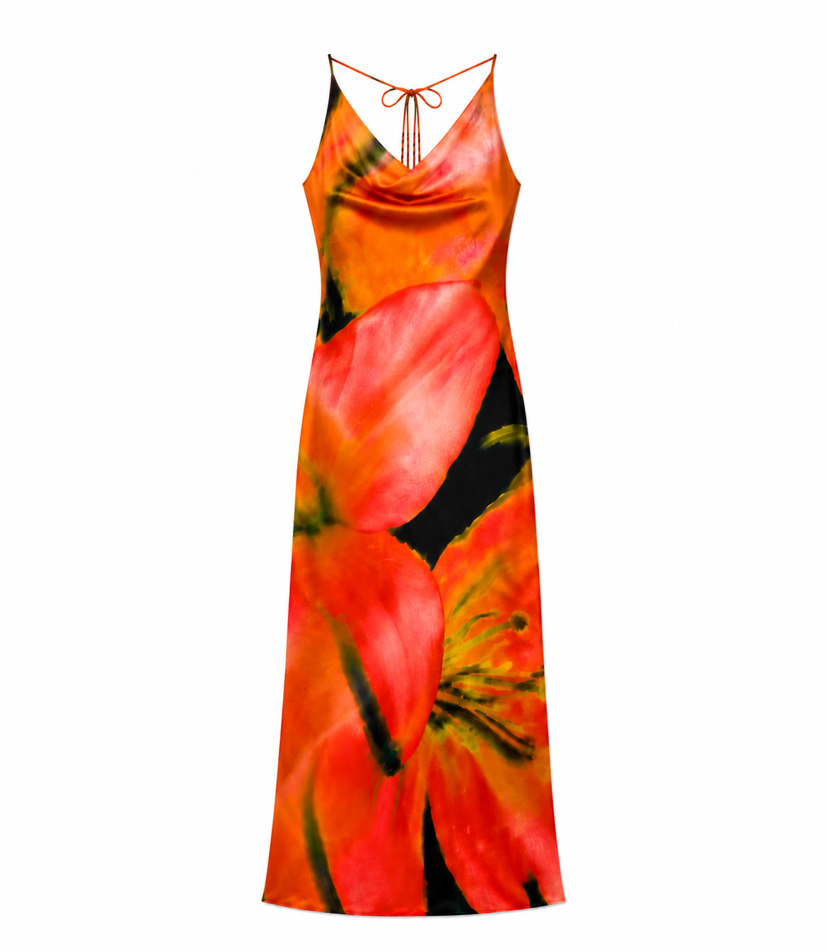 Printed Open Back Maxi Dress – Floral Blur