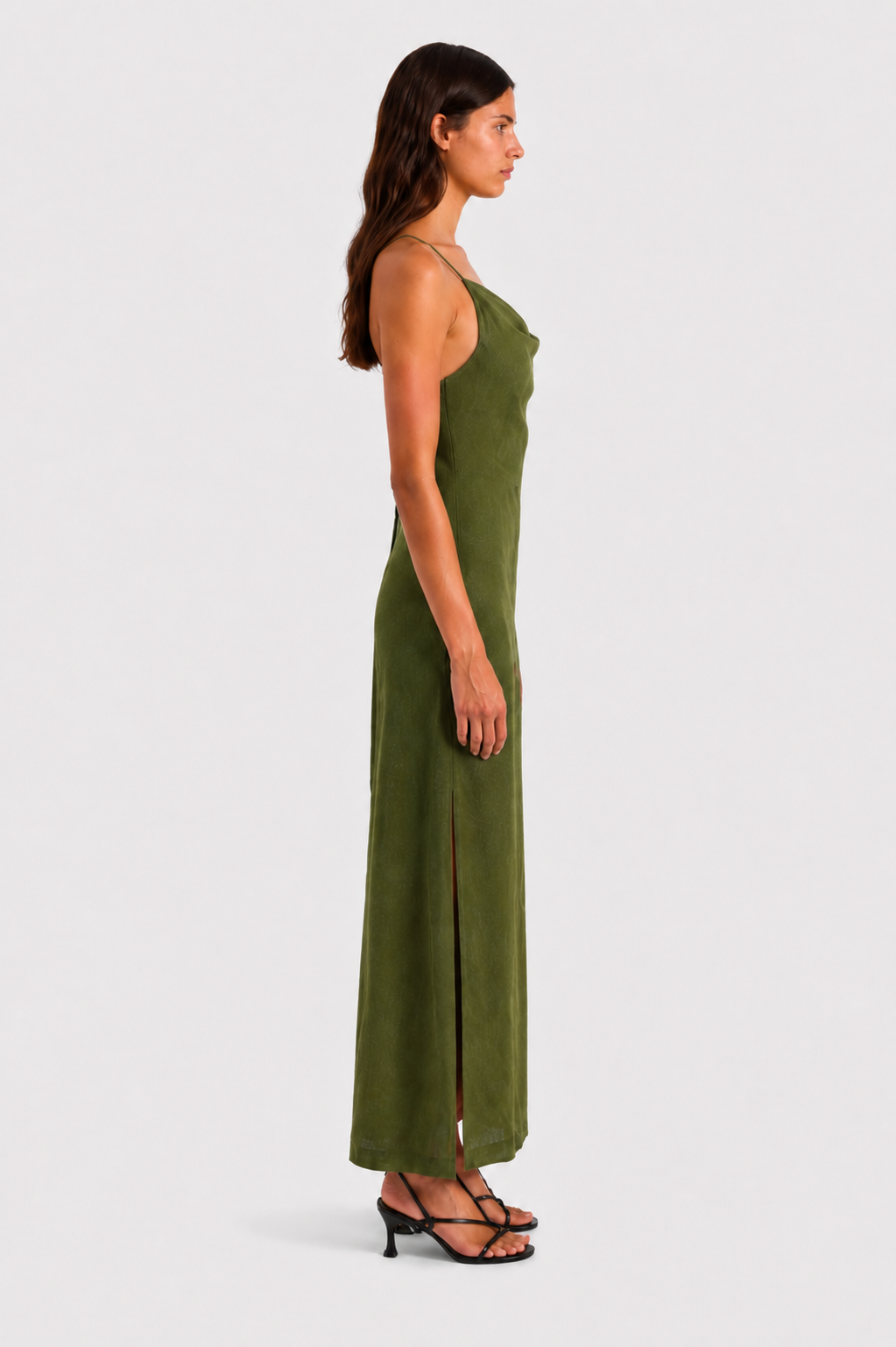 Textured Open Back Maxi Dress Off White