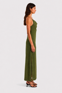 Textured Open Back Maxi Dress Off White