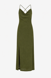 Textured Open Back Maxi Dress Off White