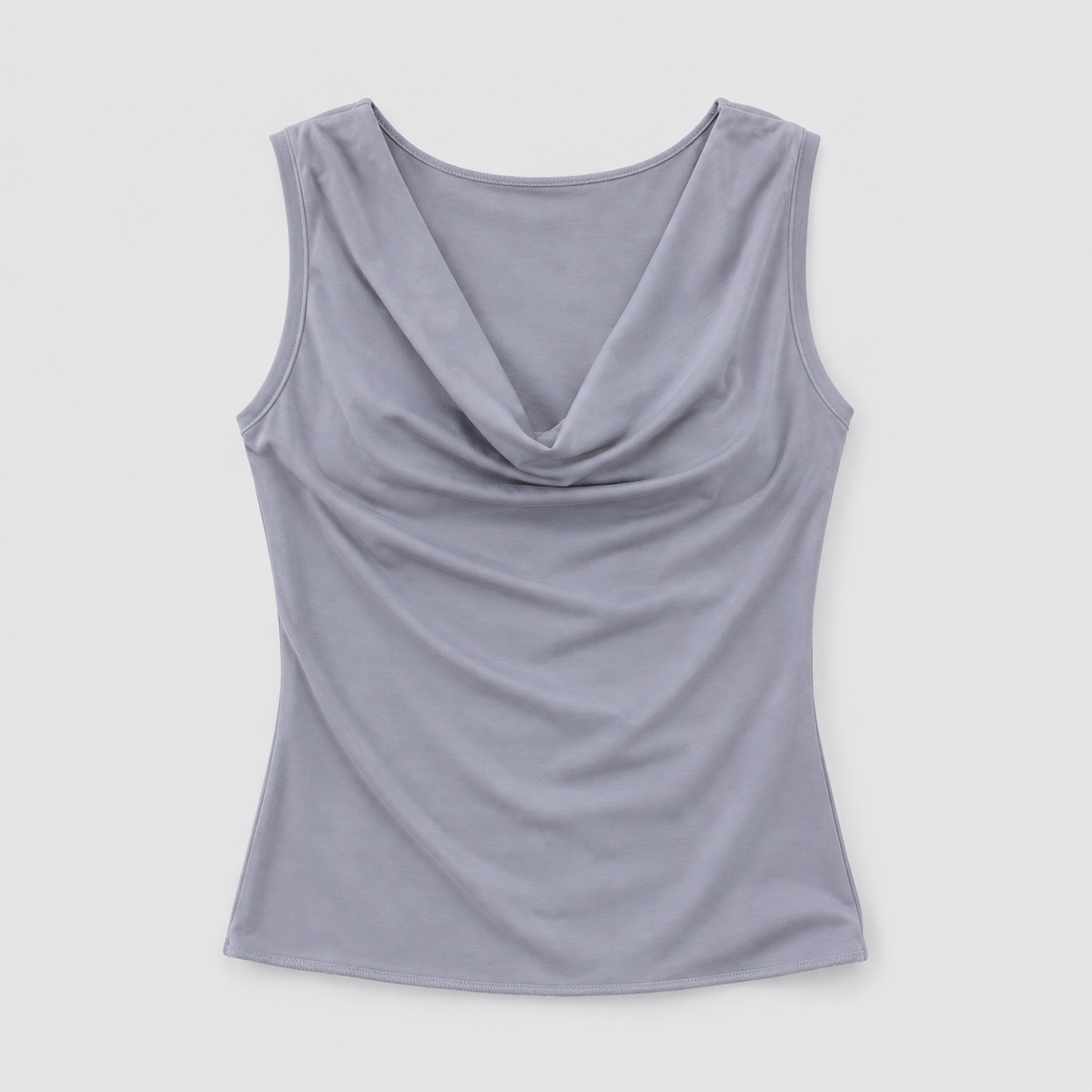 Bamboo draped top in grey by Colmillo de Morsa
