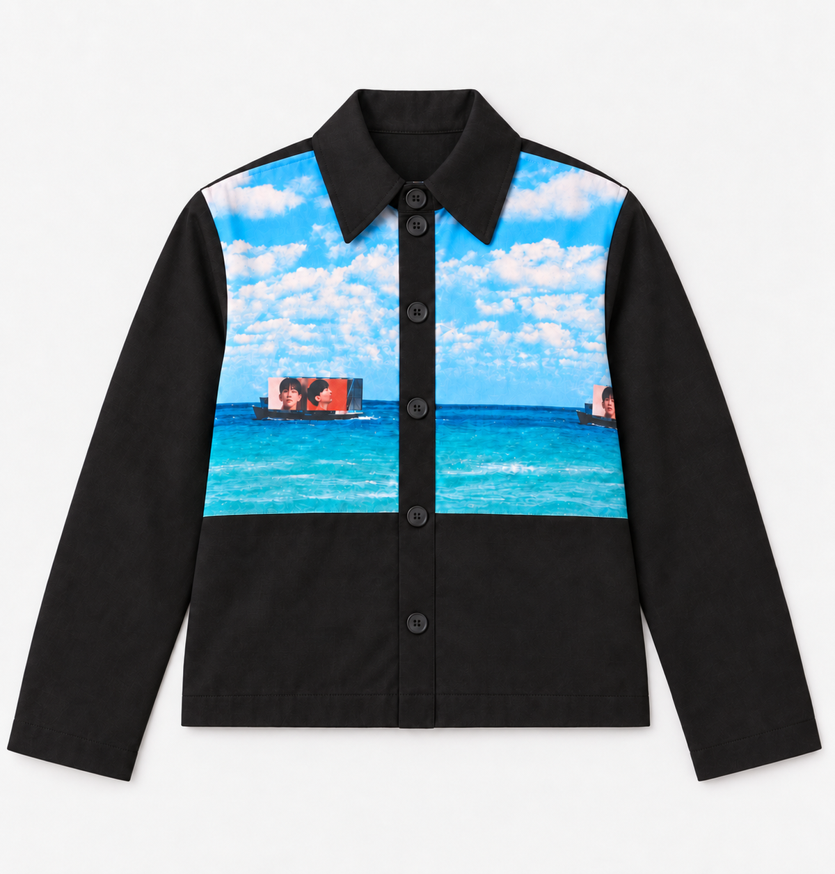 Cropped printed cotton jacket by Colmillo de Morsa