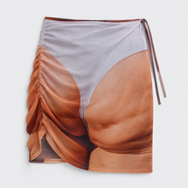Printed wrap skirt with photographic artwork by Colmillo de Morsa