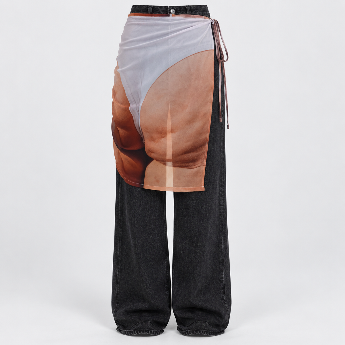 Buttocks Printed Wrap Skirt