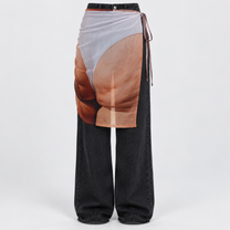 Buttocks Printed Wrap Skirt