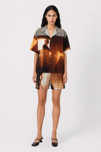 Alba Duque Shadow Print Viscose Shirt