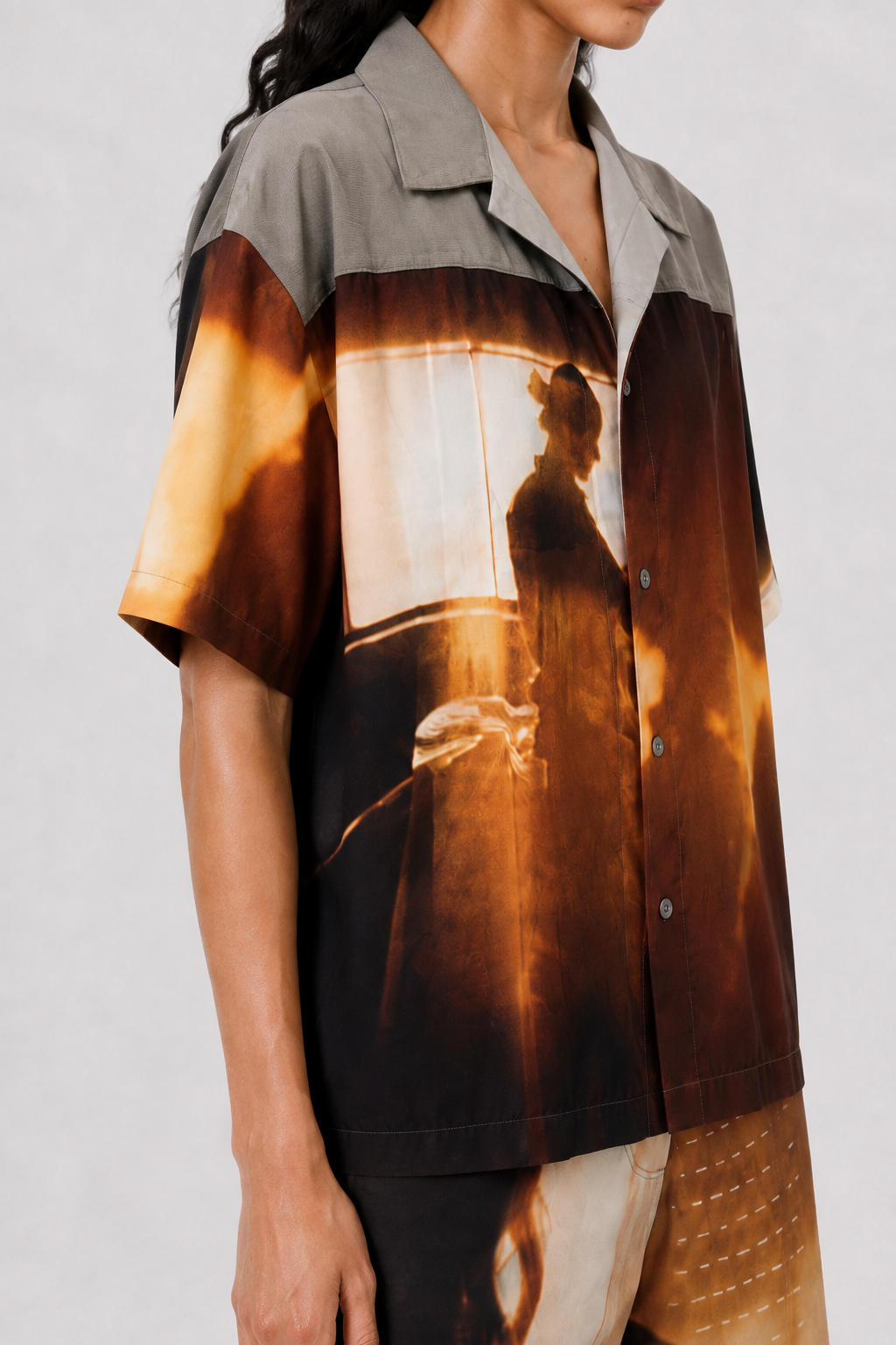 Alba Duque Shadow Print Viscose Shirt