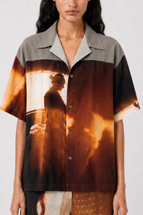 Alba Duque Shadow Print Viscose Shirt