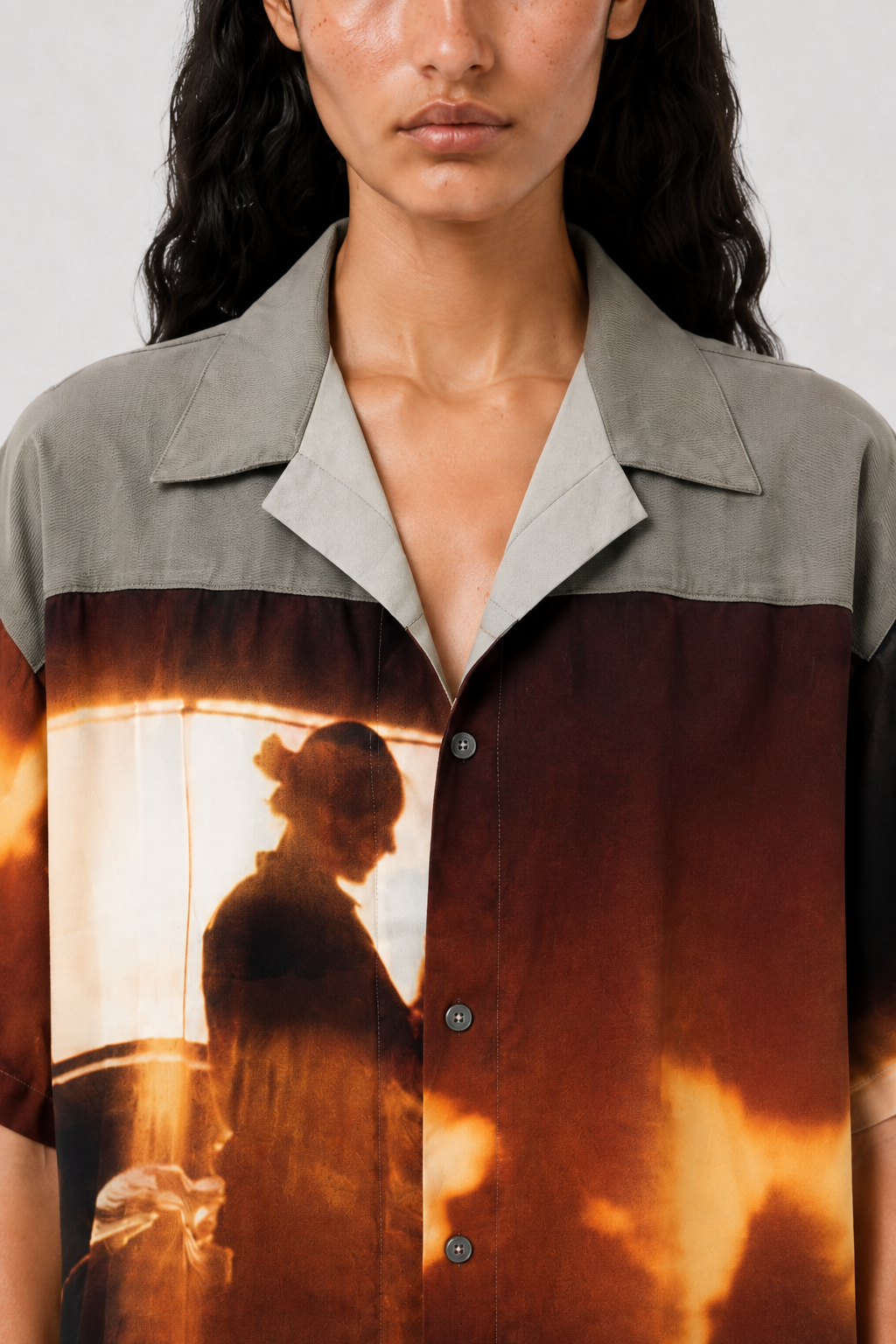 Alba Duque Shadow Print Viscose Shirt