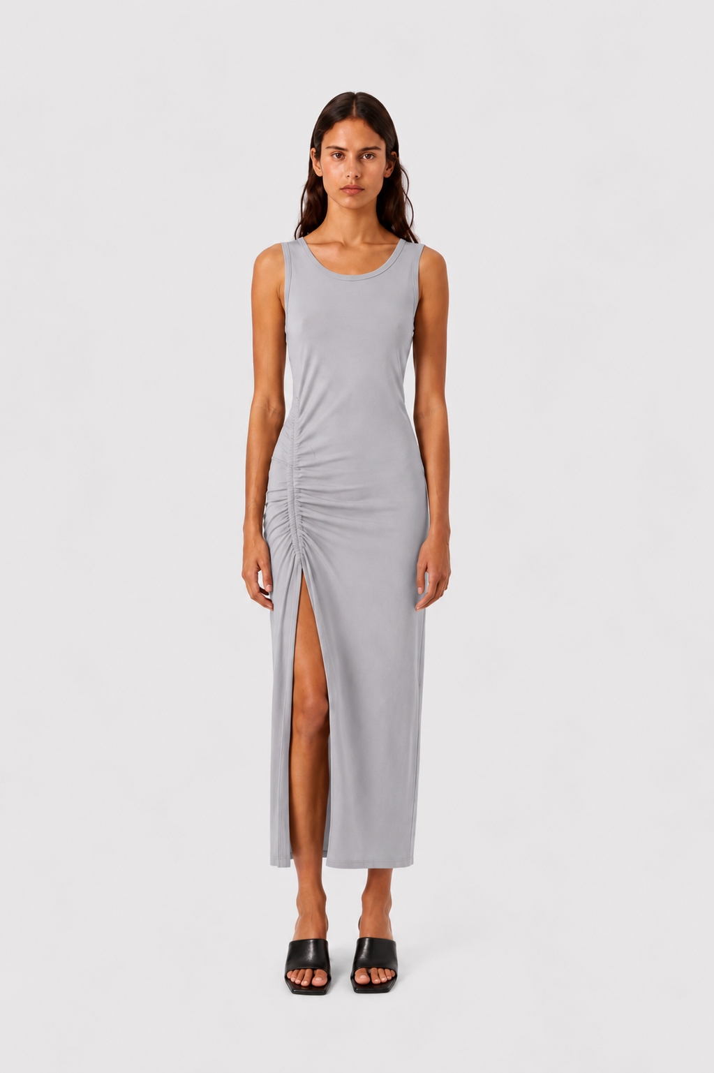 Ruched Side Maxi Dress Green