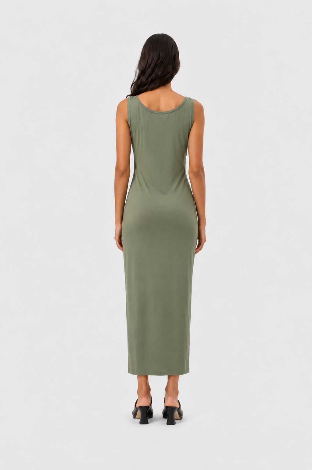 Ruched Side Maxi Dress Green