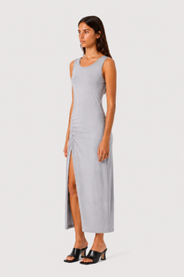 Ruched Side Maxi Dress Grey