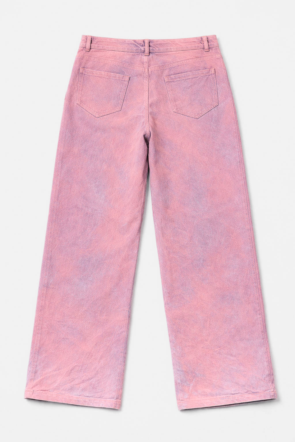 Regular-Waisted Pants - Pink Denim