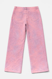 Regular-Waisted Pants - Pink Denim