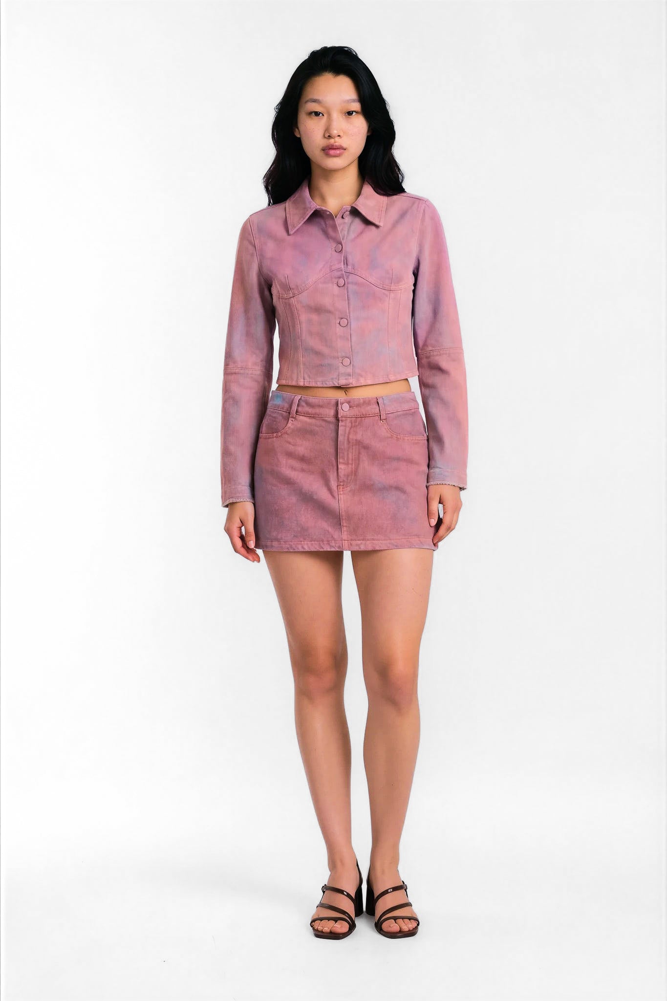 Mini Skirt - Pink Denim