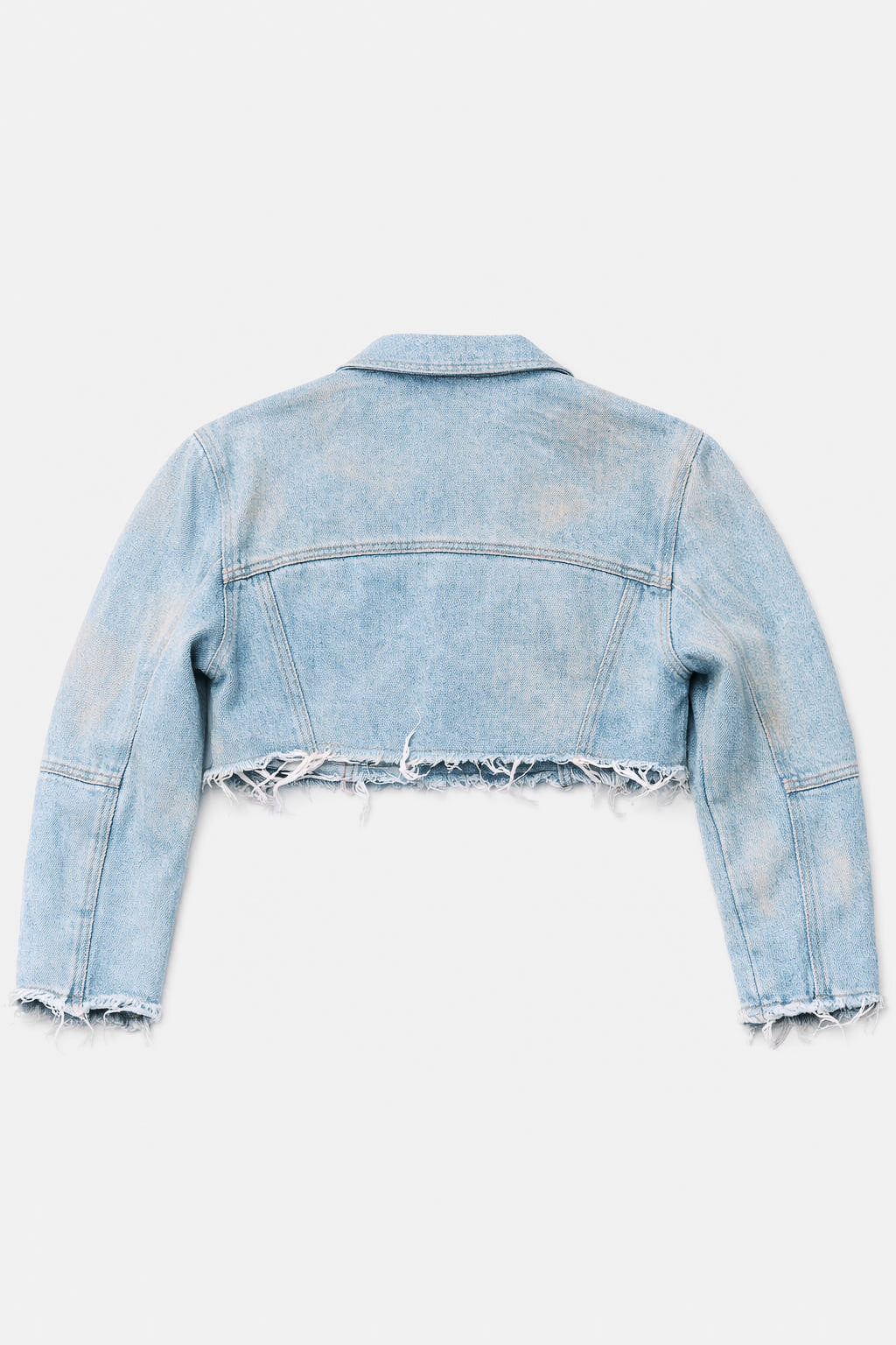 Cropped Trucker Jacket - Blue Denim