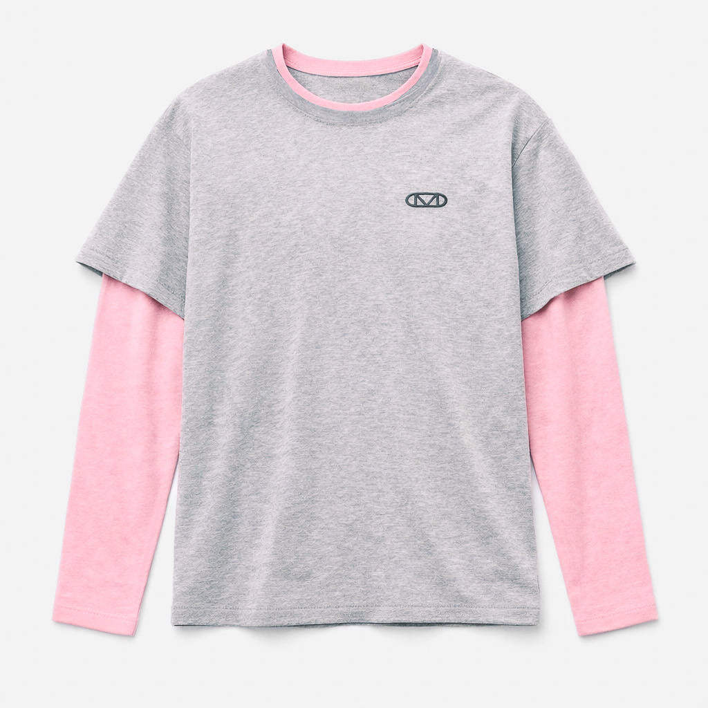 Layered Pink Sleeve T-Shirt - Single Jersey