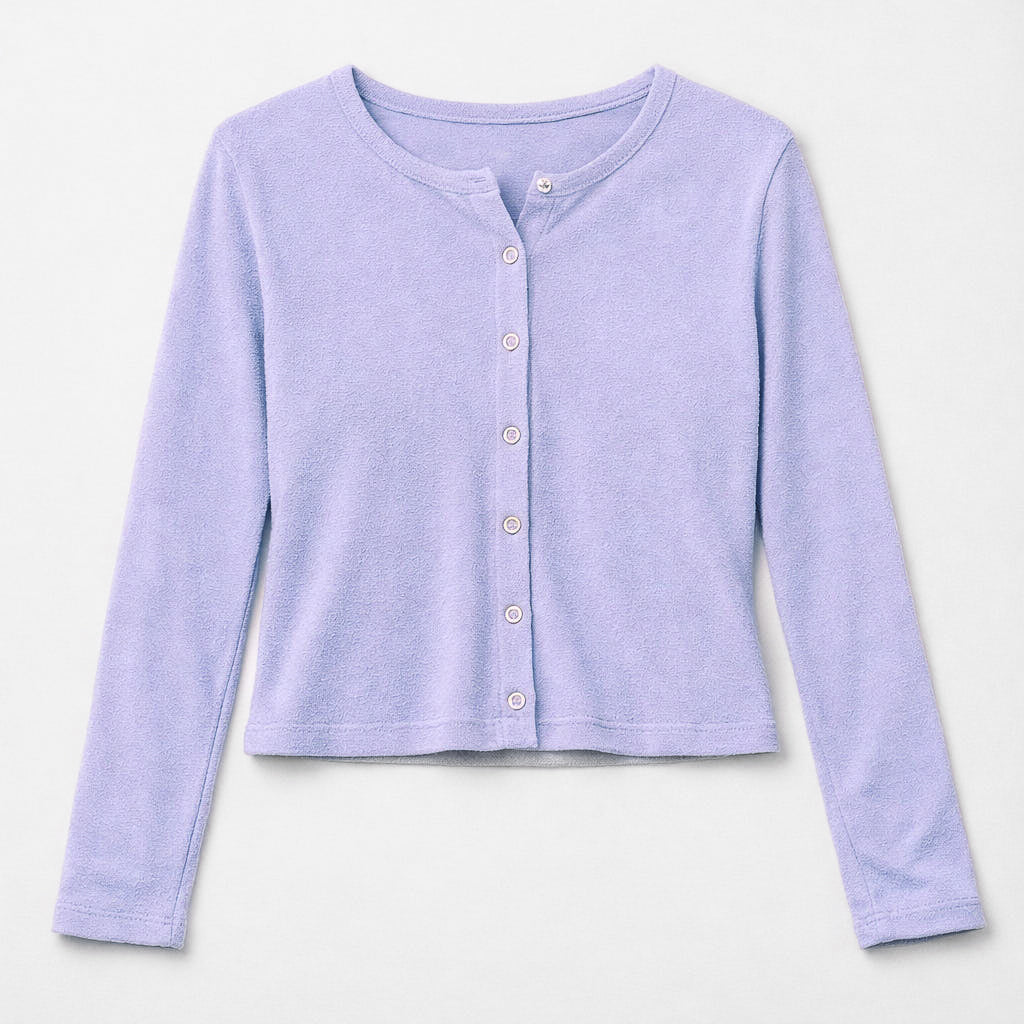 Minimal Cardigan - Towel - Lilac