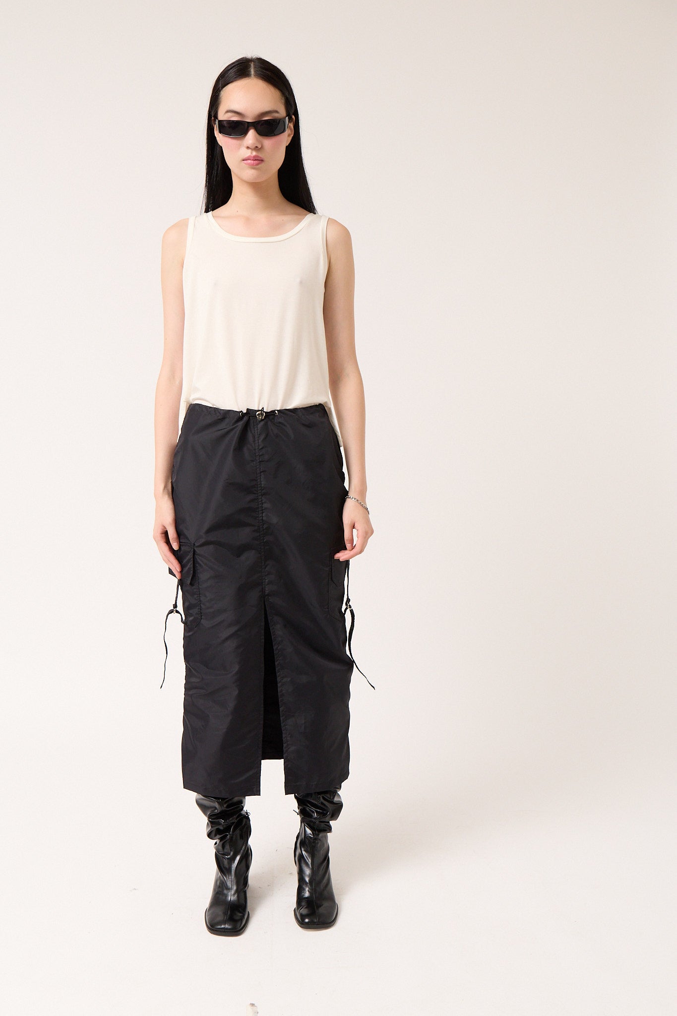 Nylon Cargo Skirt