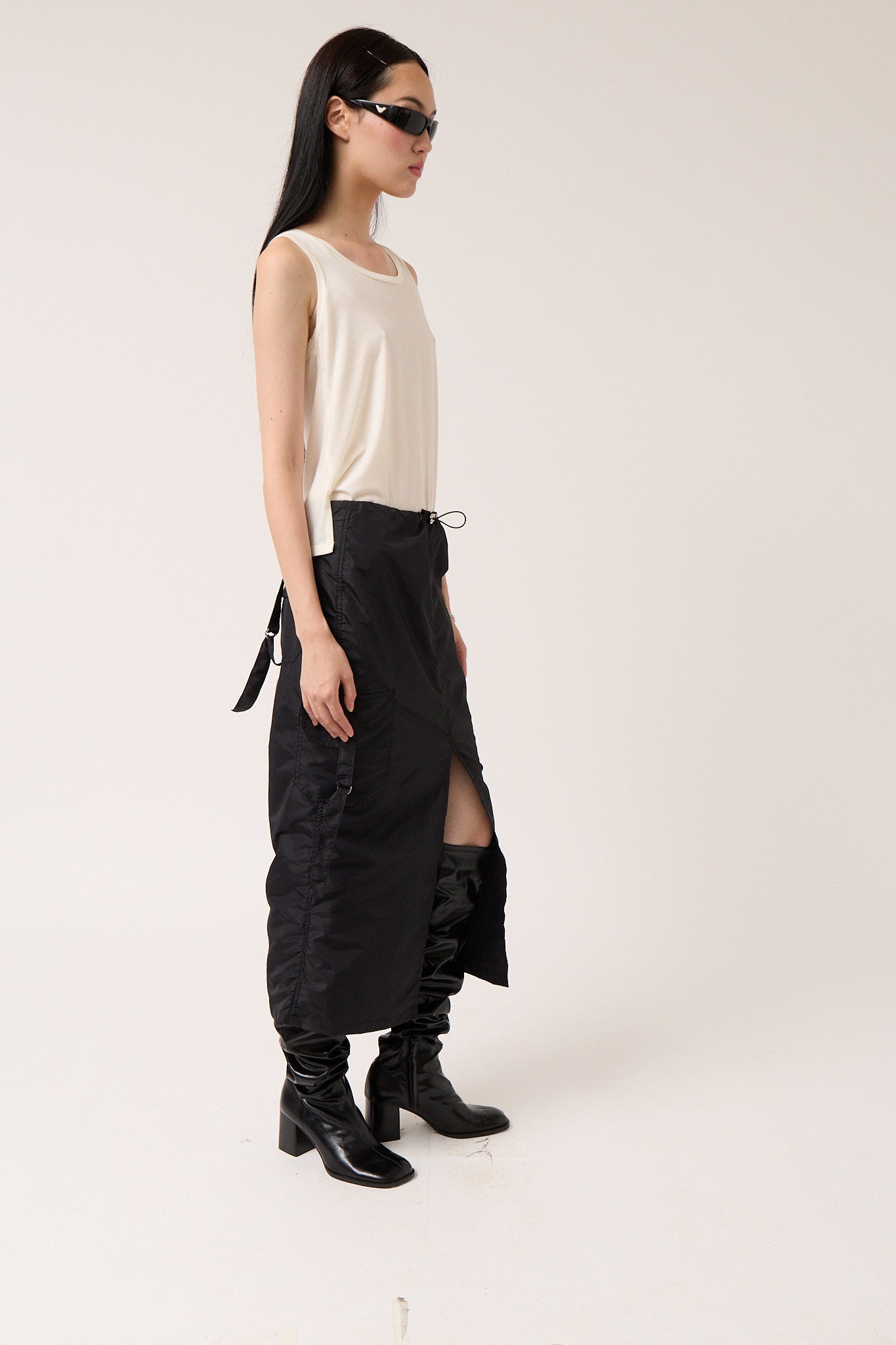 Nylon Cargo Skirt