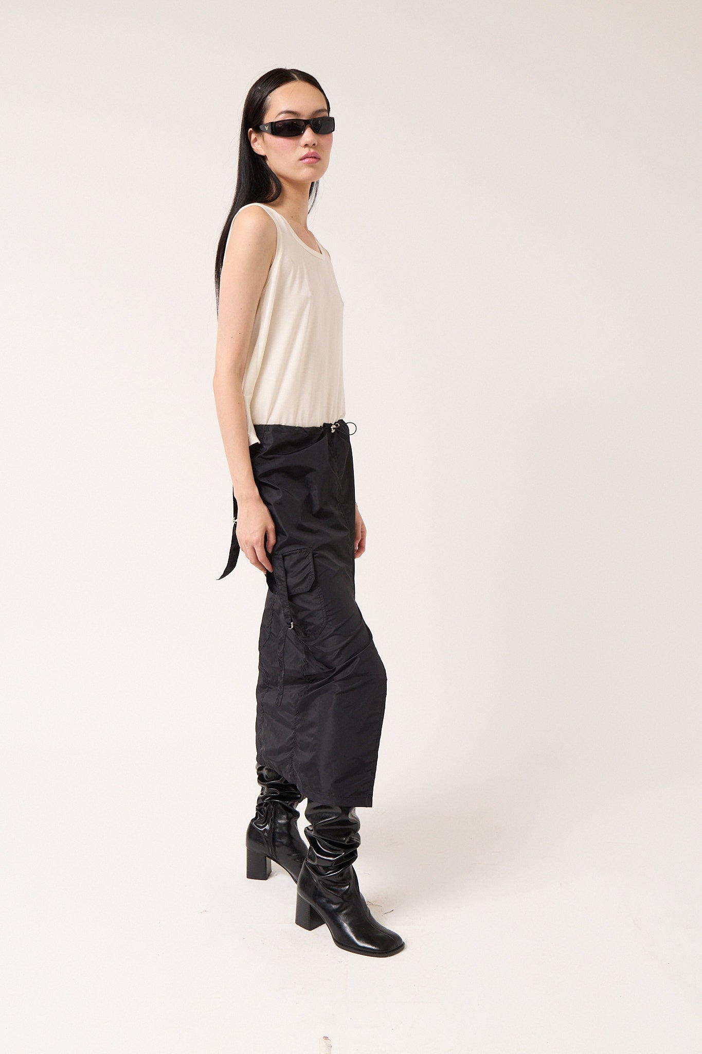 Nylon Cargo Skirt